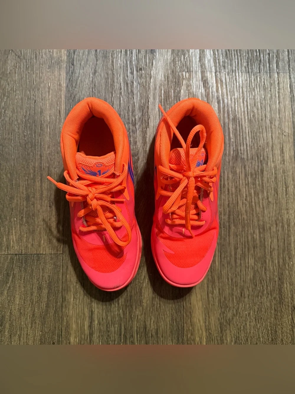 Puma MB.01 LaMelo Ball Kids Bright Orange Athletic Sneakers Size 3Y
